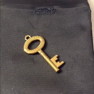 LV upcycled gold key zipper pull